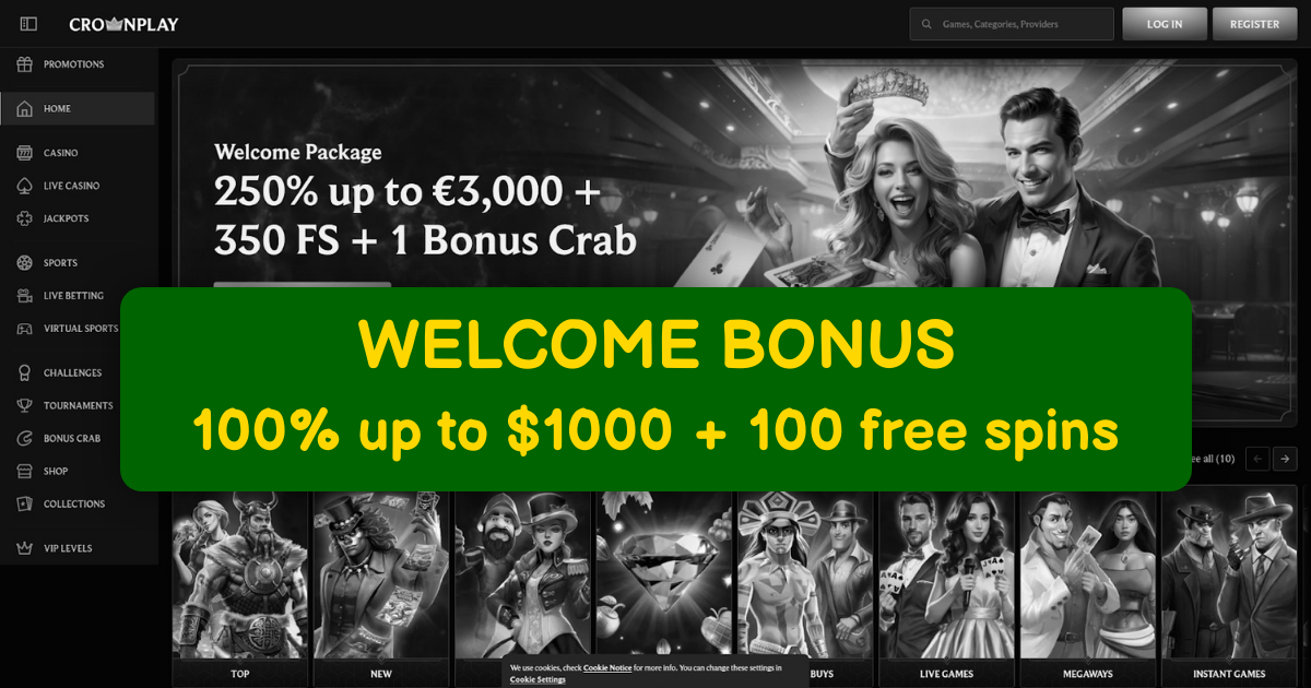 CrownPlay Casino welcome bonus