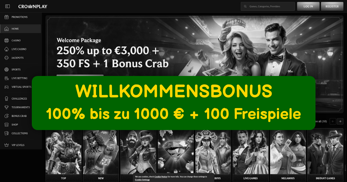 CrownPlay Casino welcome bonus